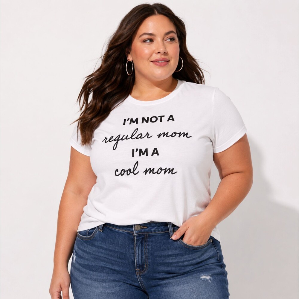 Torrid Mean Girls Cool Mom Tee 2X White Graphic Shirt Stretch Crew Neck Y2K EUC